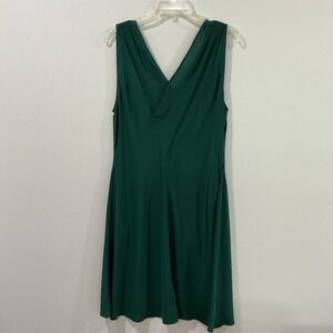 Women’s SILK Emerald Green V-Neck Long Dress